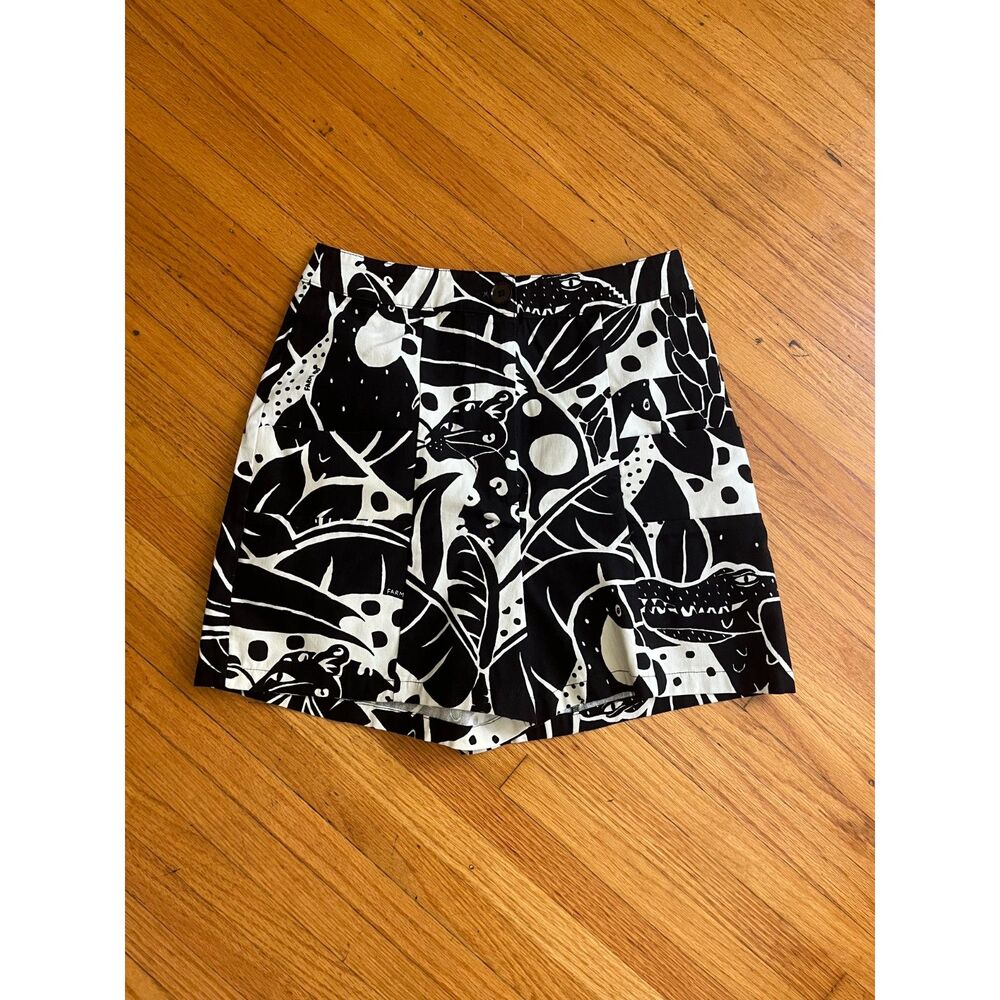 NWOT Farm Rio x Anthropologie Canvas Pattern Shorts - sz small - Picture 4 of 6
